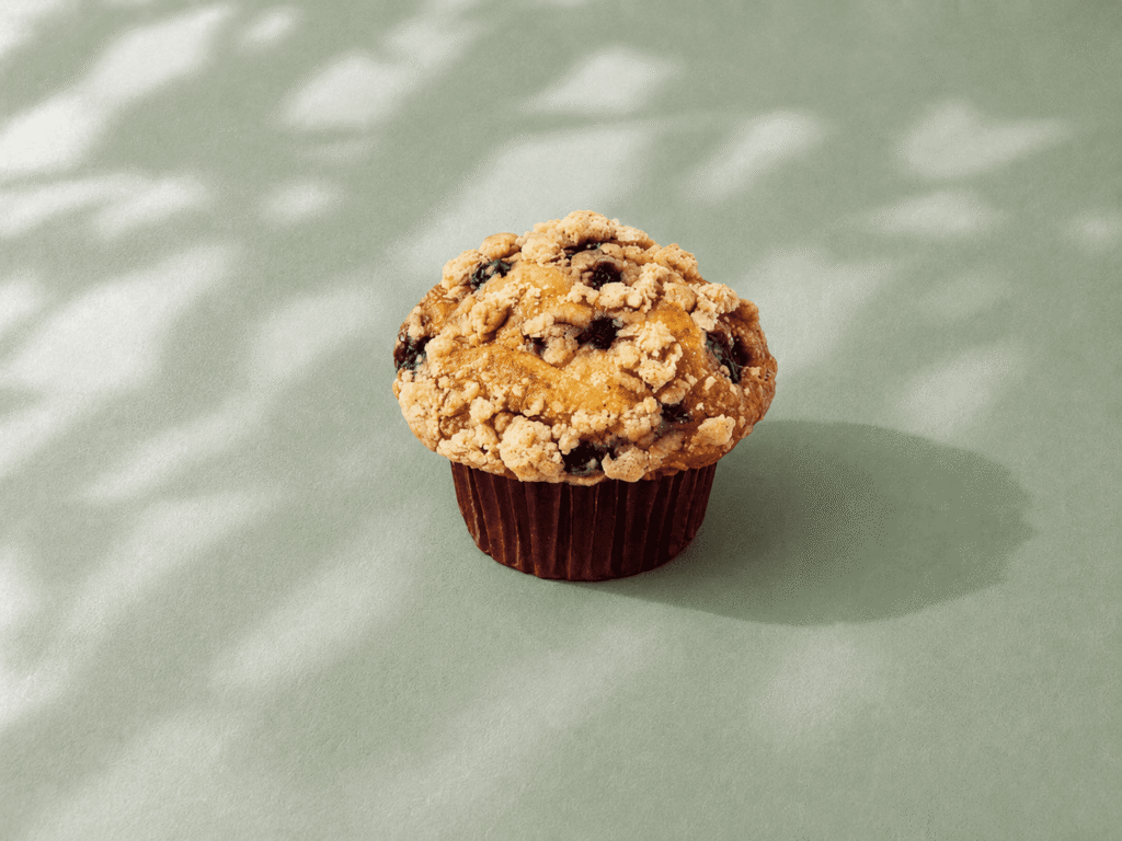 Starbucks Blueberry Streusel Muffin with cinnamon topping