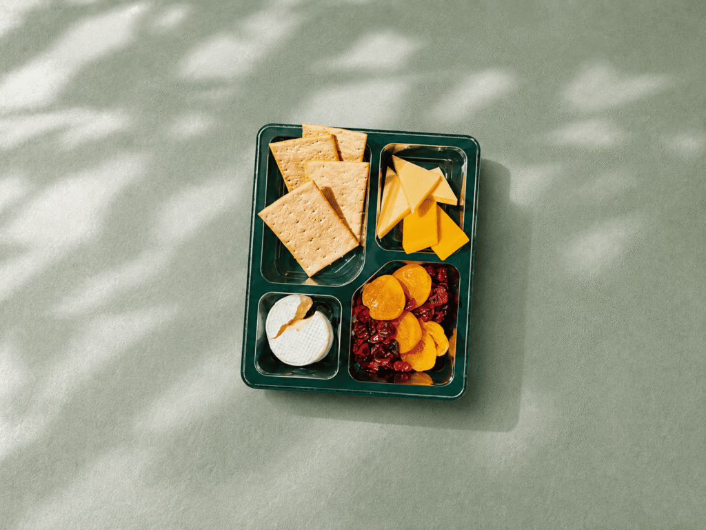 Starbucks Cheese Trio Protein Box with crackers and dried fruit