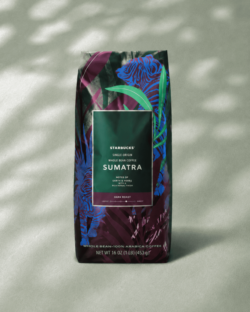 Starbucks Decaf Sumatra Dark Roast Whole Bean Coffee 1 lb