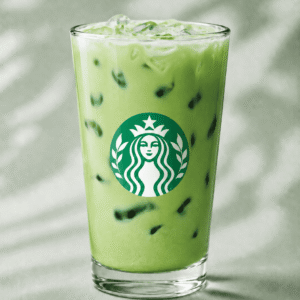 Starbucks Iced Caramel Protein Matcha with caramel and protein milk