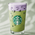 Starbucks Iced Lavender Cream Matcha with lavender cold foam