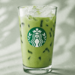 Starbucks Iced Matcha Latte with milk and ice