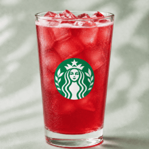Starbucks Iced Passion Tango Tea Lemonade served over ice