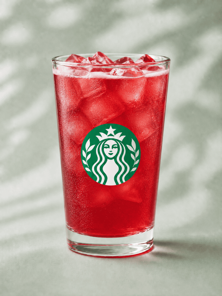 Starbucks Iced Passion Tango Tea Lemonade served over ice