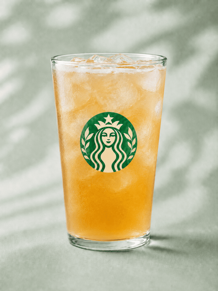 Starbucks Iced Peach Green Tea Lemonade with peach flavor
