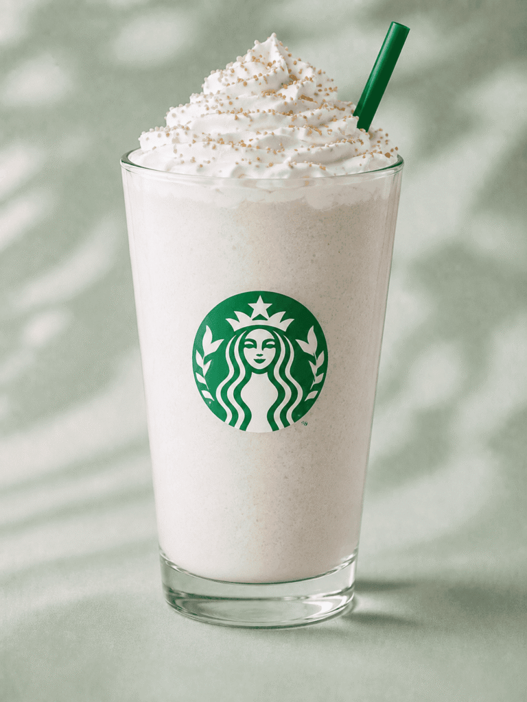 Starbucks Pistachio Crème Frappuccino with whipped cream