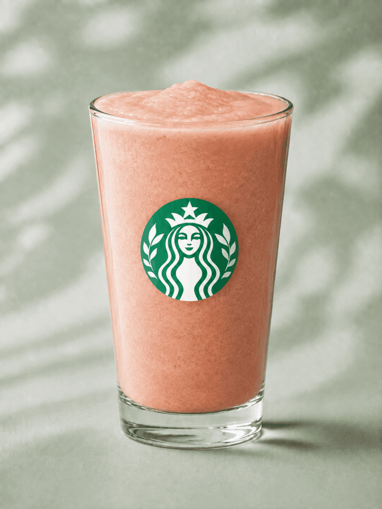 Starbucks Strawberry Lemonade blended with ice